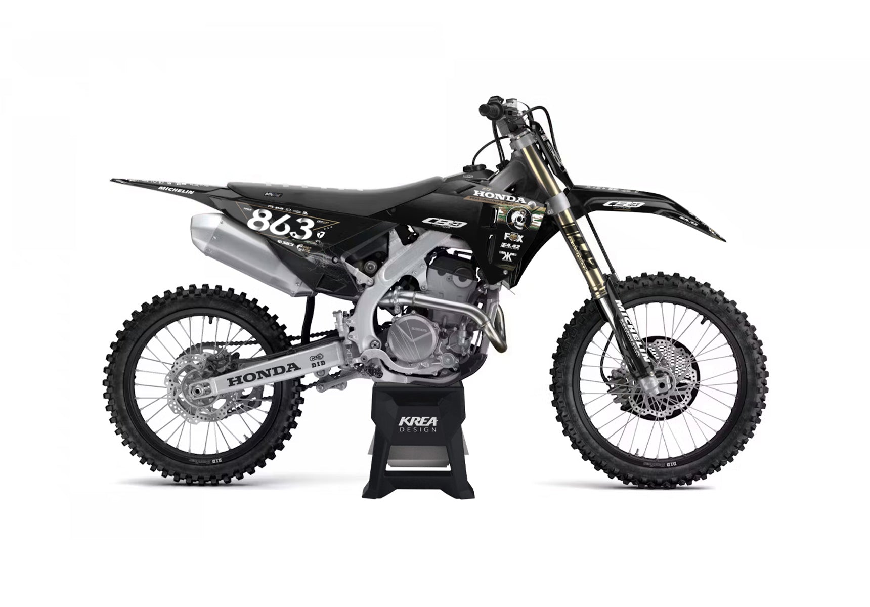 KITDECO-MOTOCROSS-HONDA-ARMY-REPLICA-50QR-110CRF-80CR-85CR-125CRF-150CRF-125CR-250CR-250CRF-450CRF