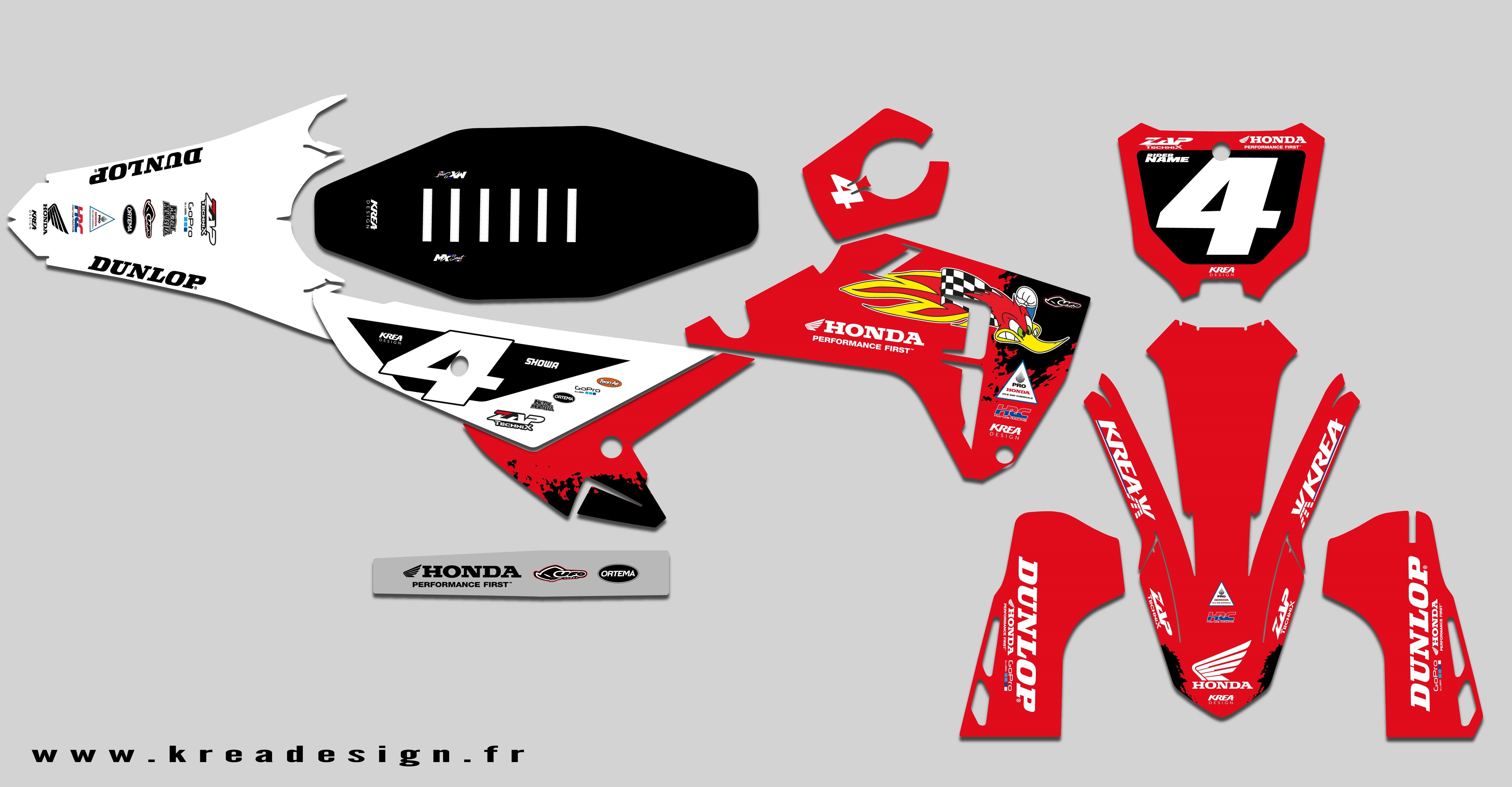 KIT DECO MOTO CROSS HONDA WOODY REPLICA