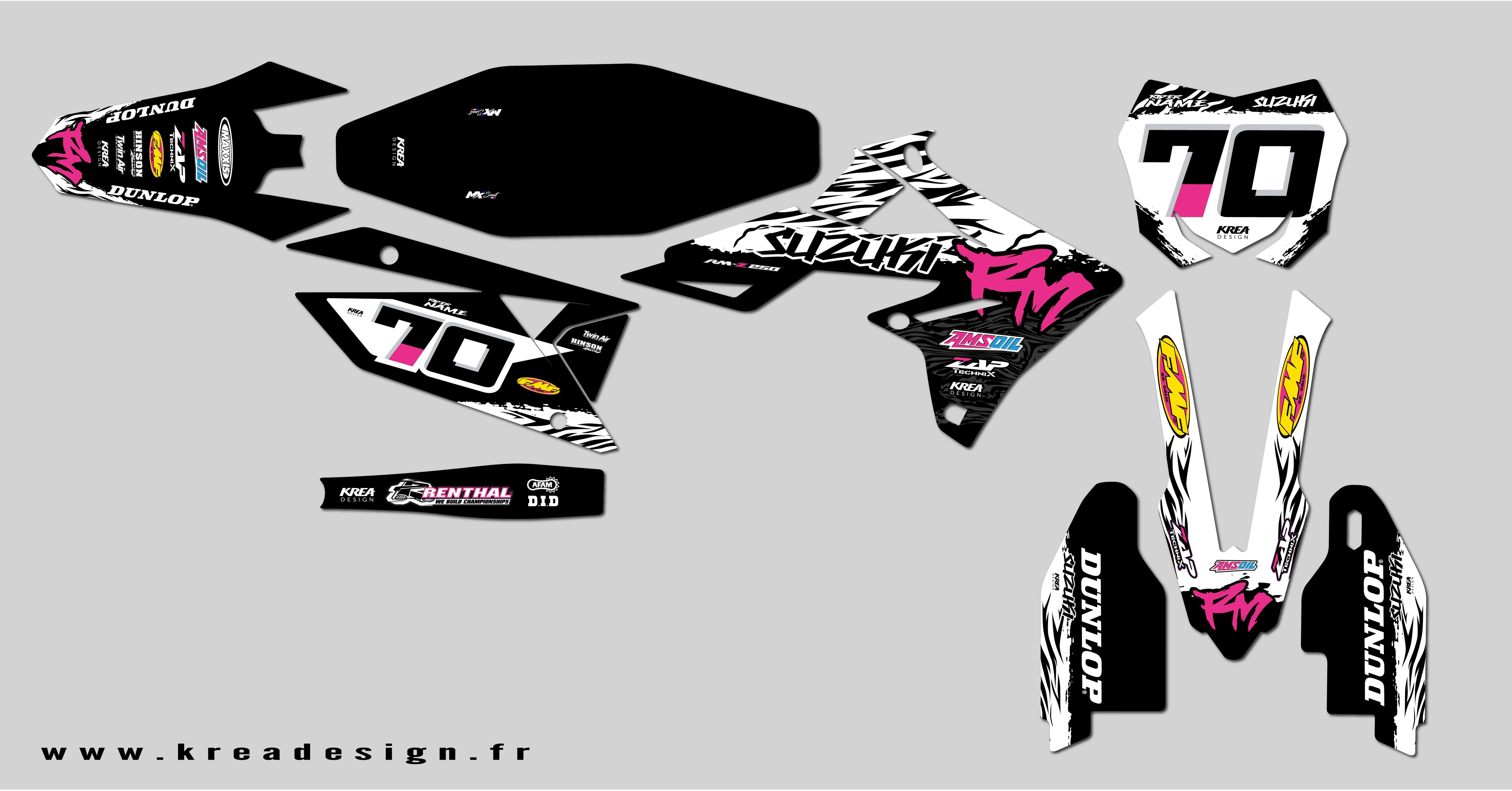 KIT DECO MOTO CROSS SUZUKI VINTAGE REPLICA