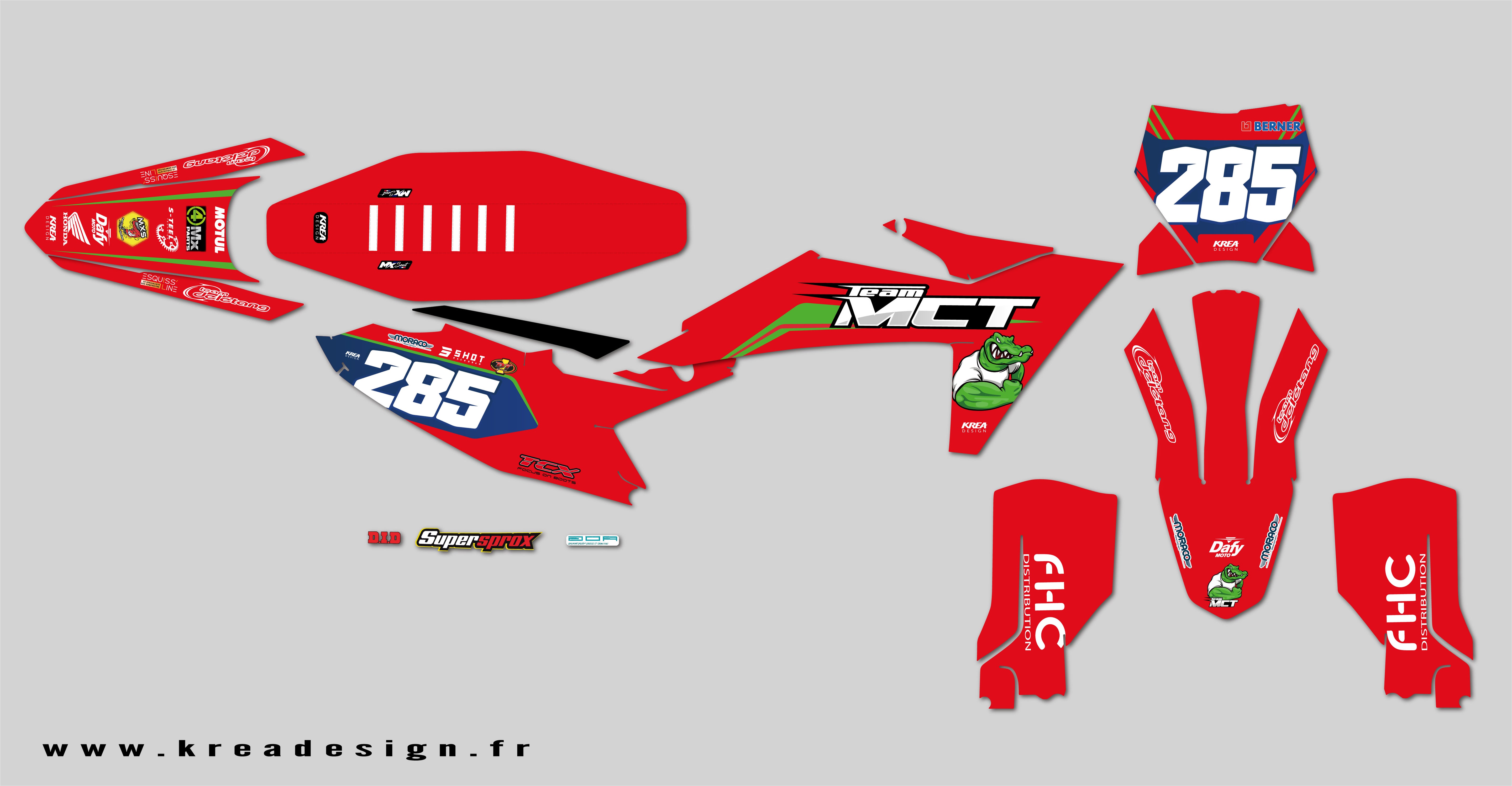 KIT DECO MOTO CROSS GASGAS TEAM MCT 023 REPLICA