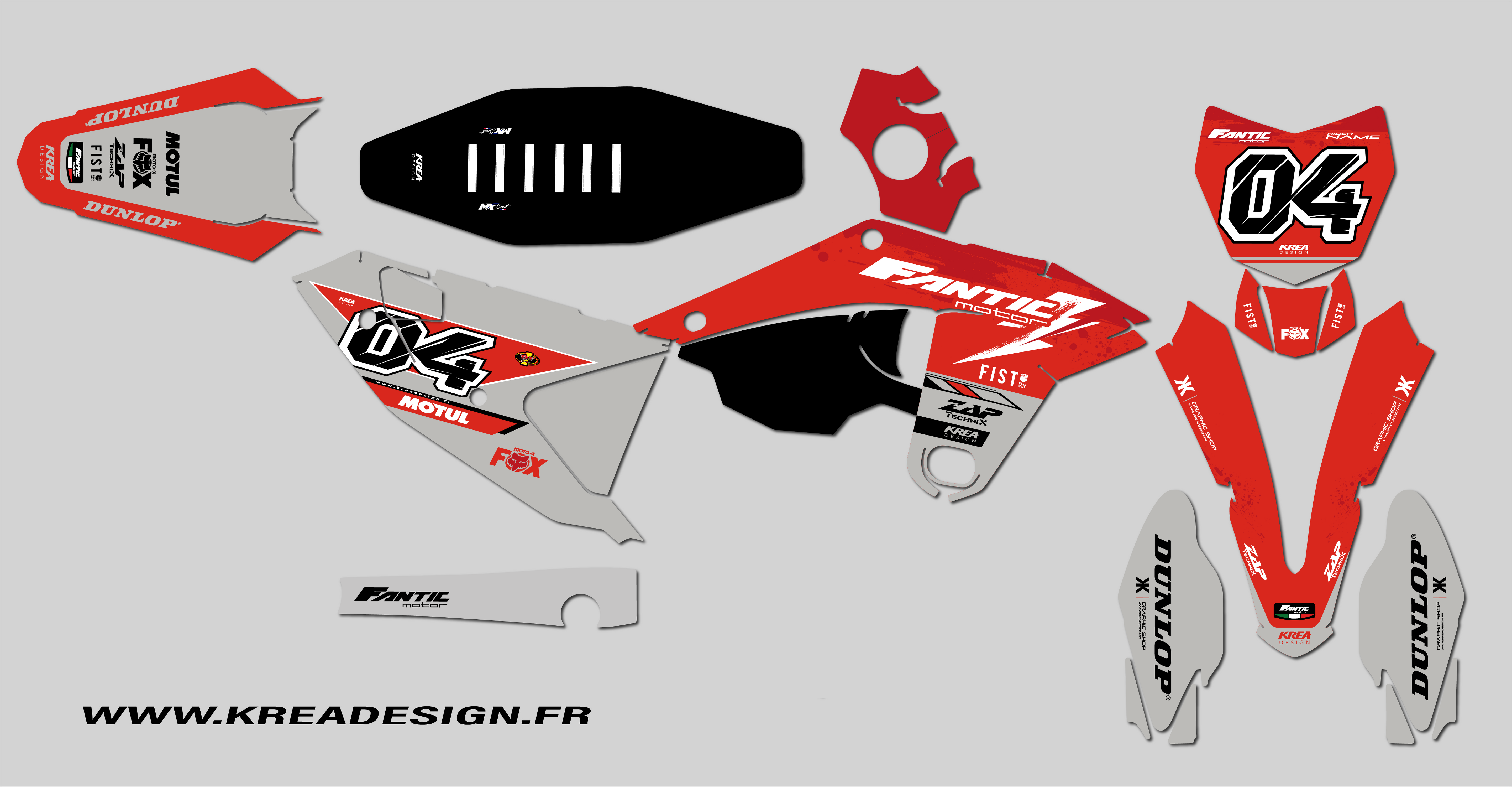 KIT DECO MOTO CROSS FANTIC FLASH REPLICA