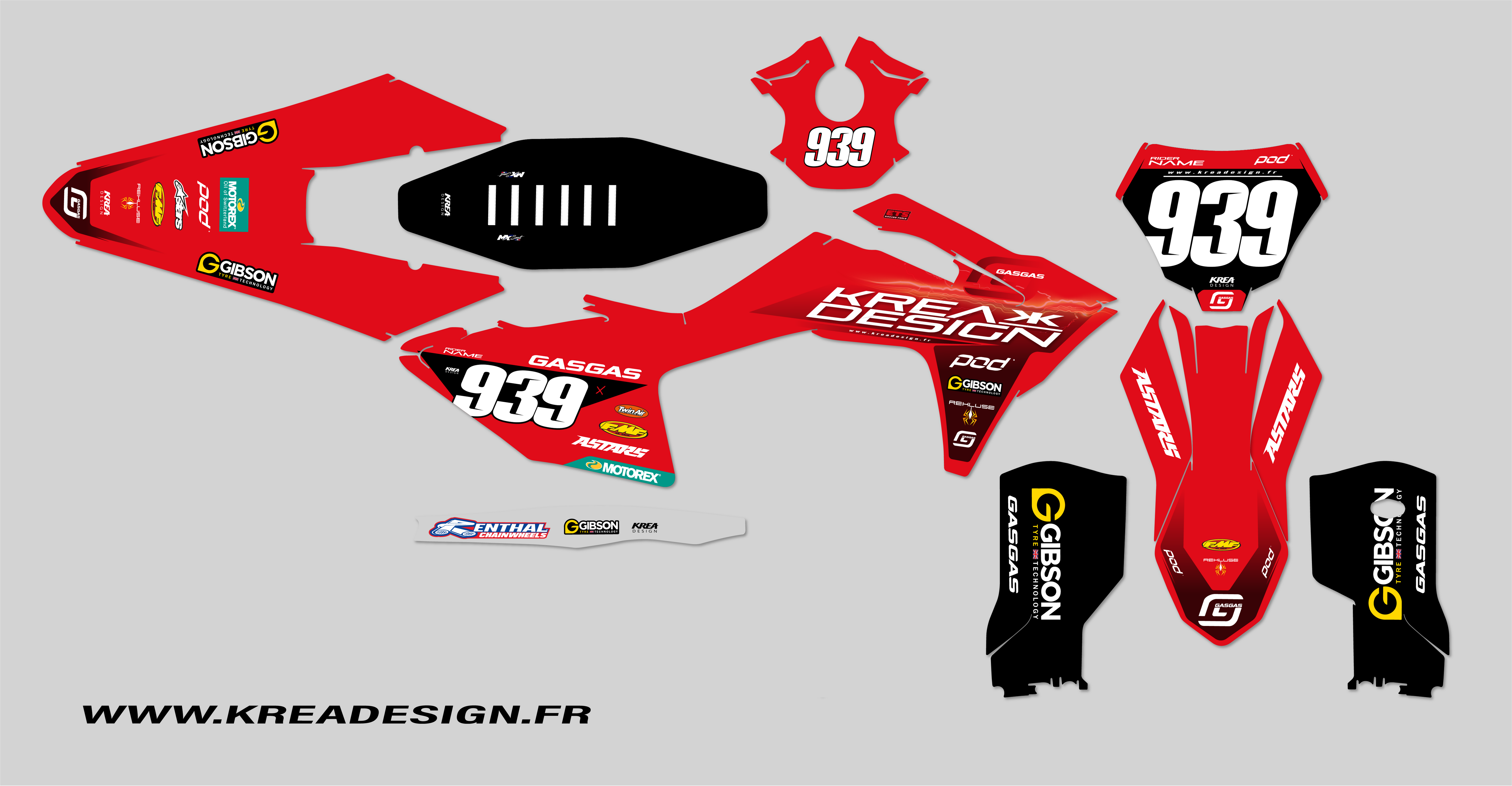 KIT DECO MOTO CROSS GASGAS ORIGINAL REPLICA