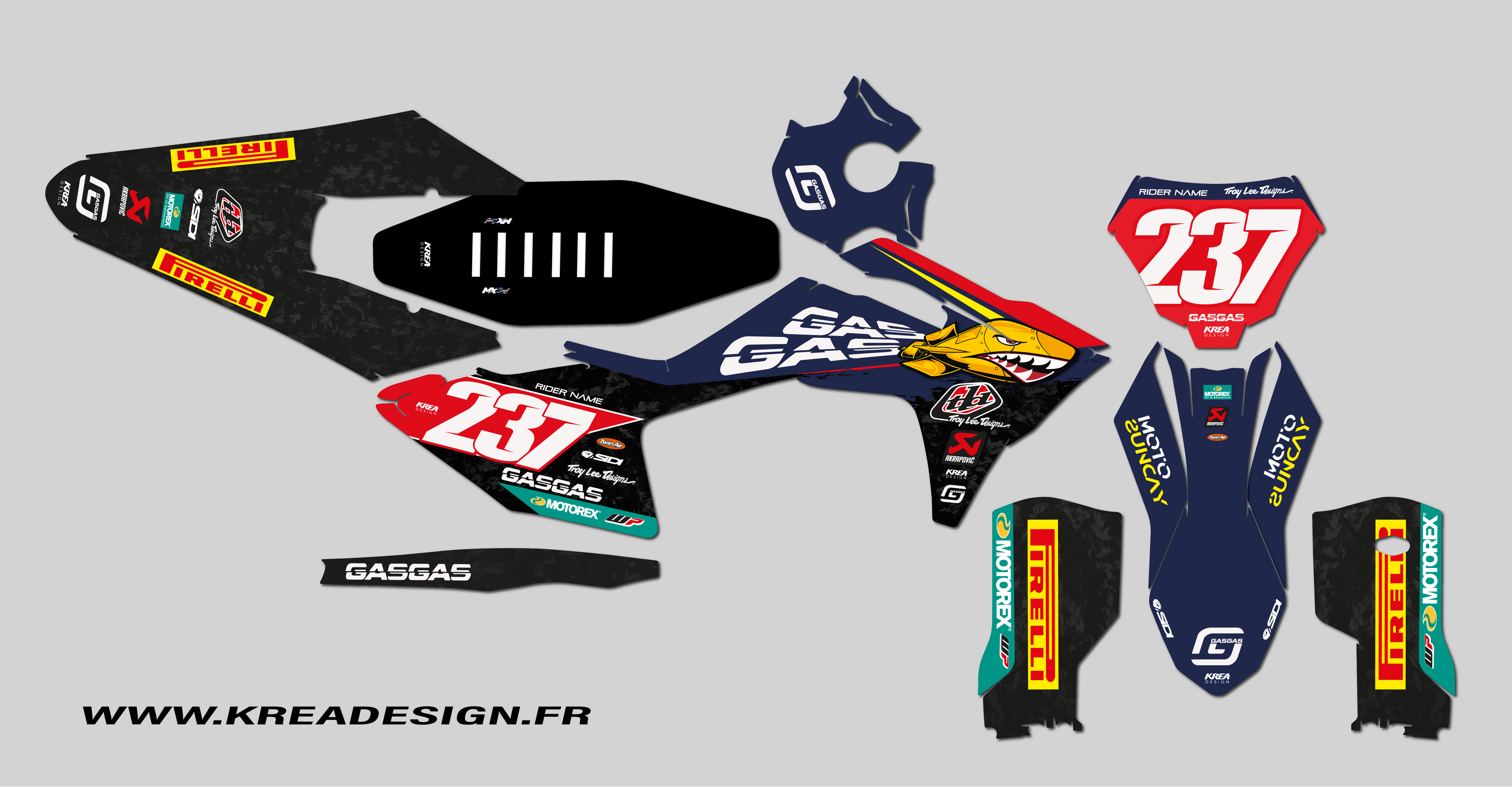 KIT DECO MOTO CROSS GASGAS ROCKET SERIE