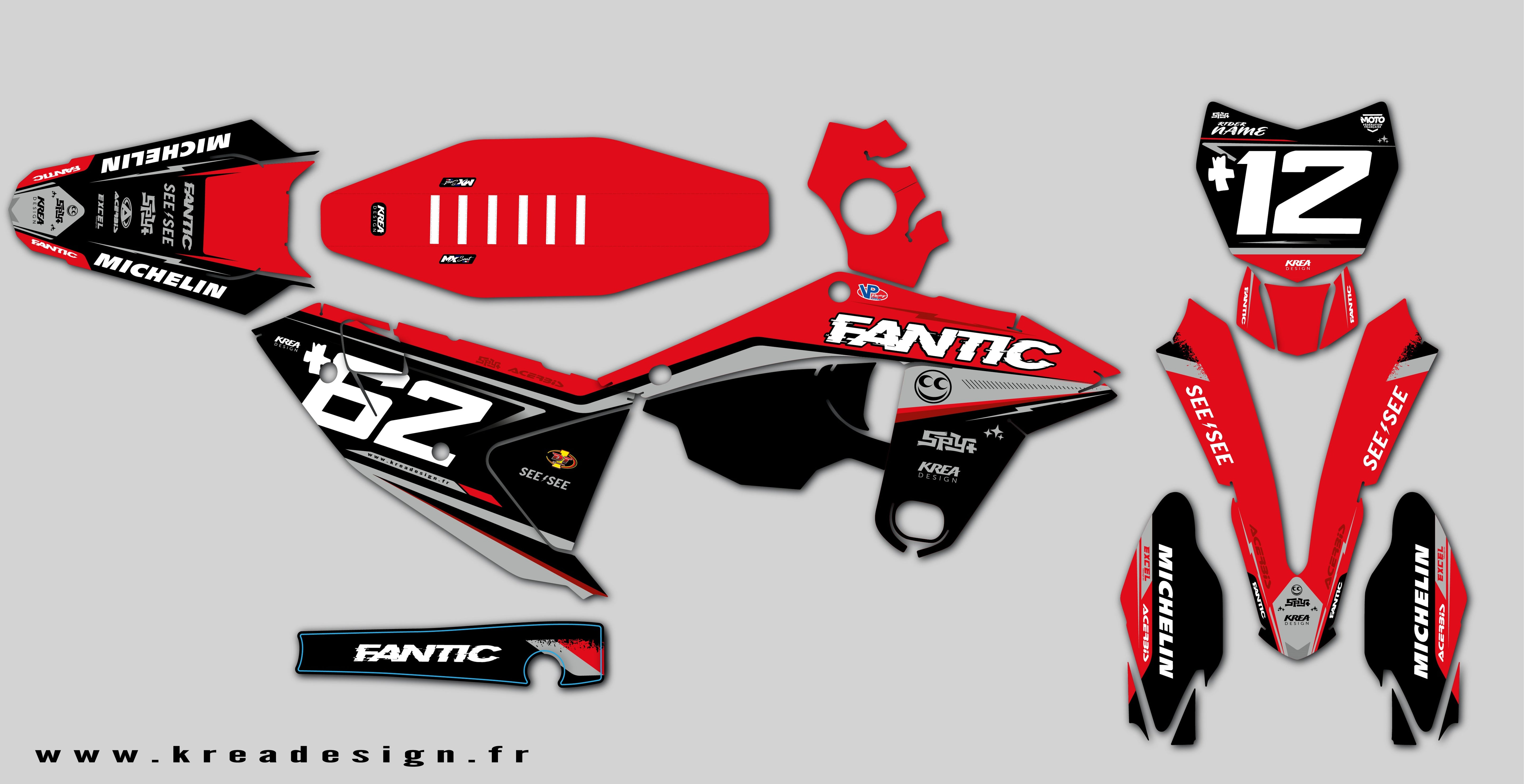 KIT DECO MOTO CROSS FANTIC FACTORY REPLICA
