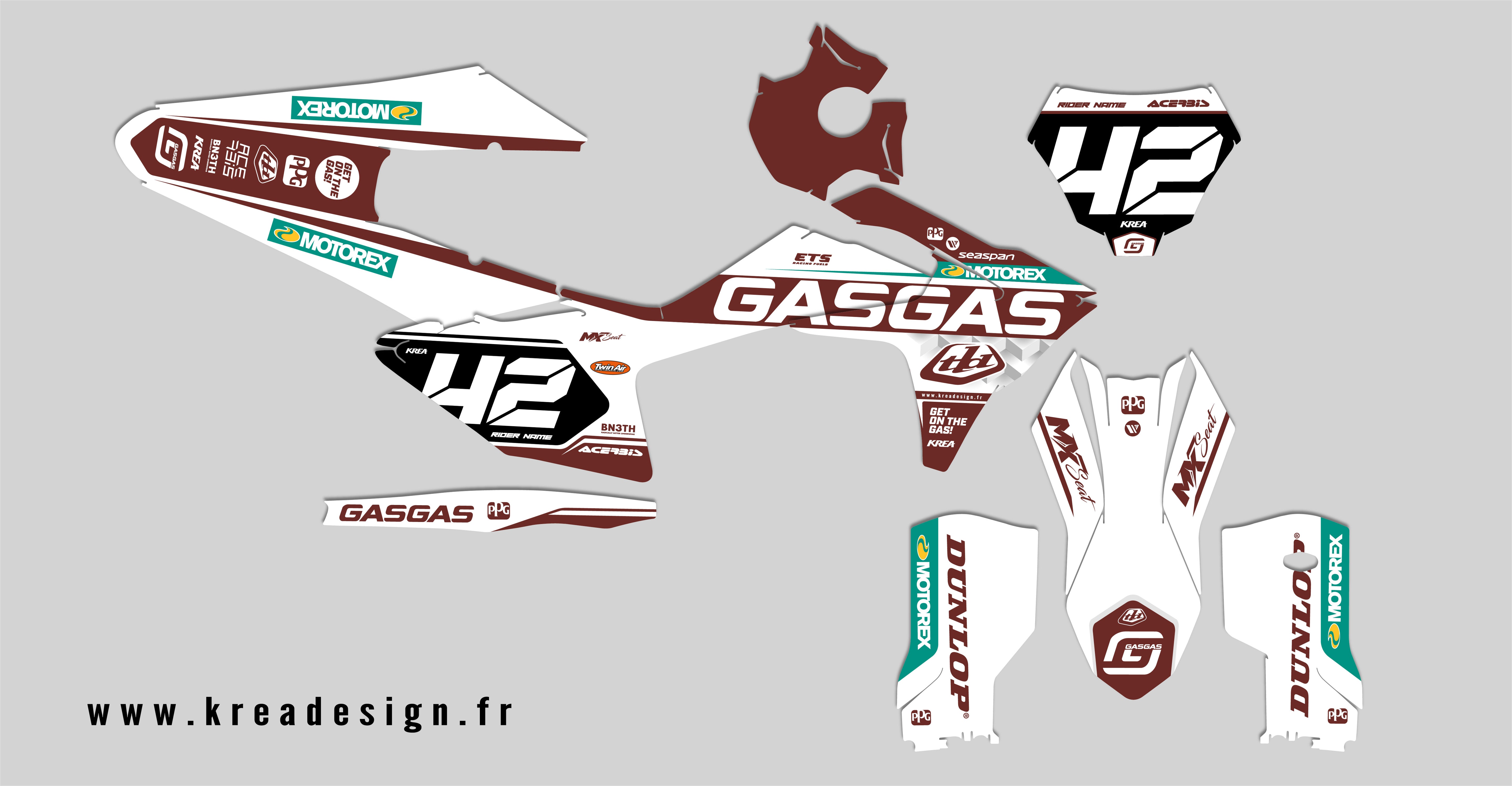 KIT DECO MOTO CROSS GASGAS RACE SERIE REPLICA