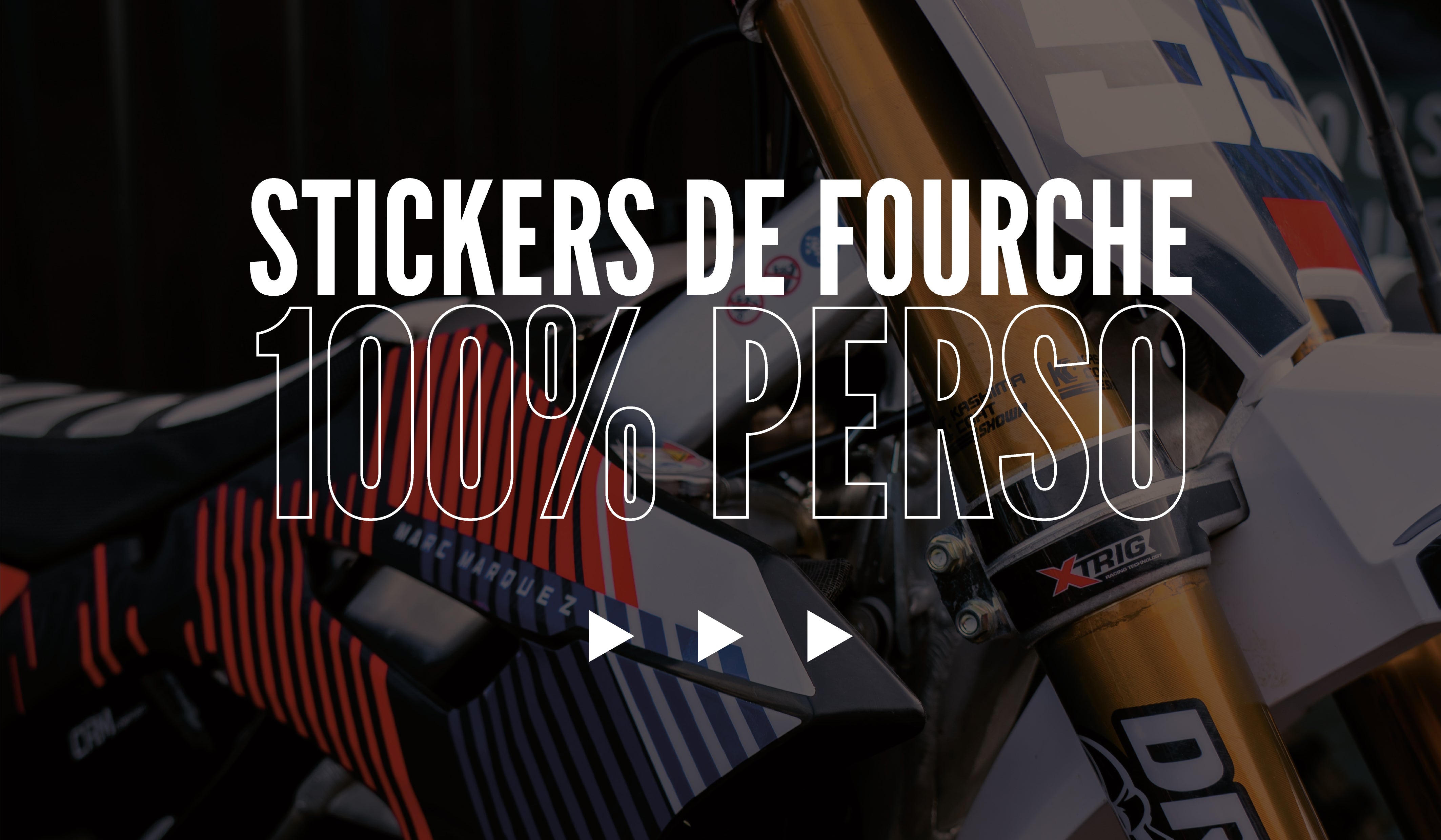 STICKERS DE FOURCHE MOTOCROSS 100% PERSO