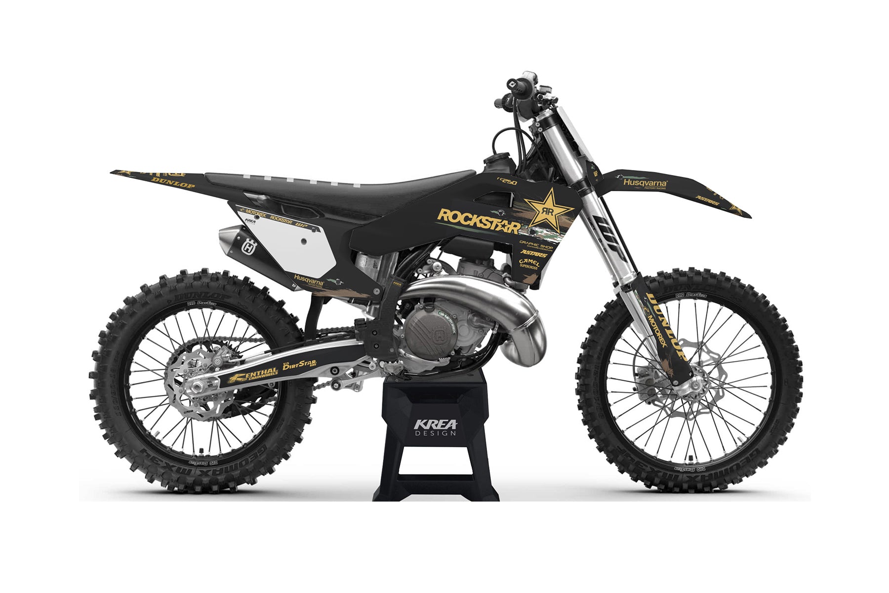 KITDECO-MOTOCROSS-ENDURO-HUSQVARNA-ROCKSTAR-REPLICA-50TC-65TC-58TC-125TC-250TC-250FC-350FC-450FC-125TE-250TE-250FE-350FE-450FE-501FE