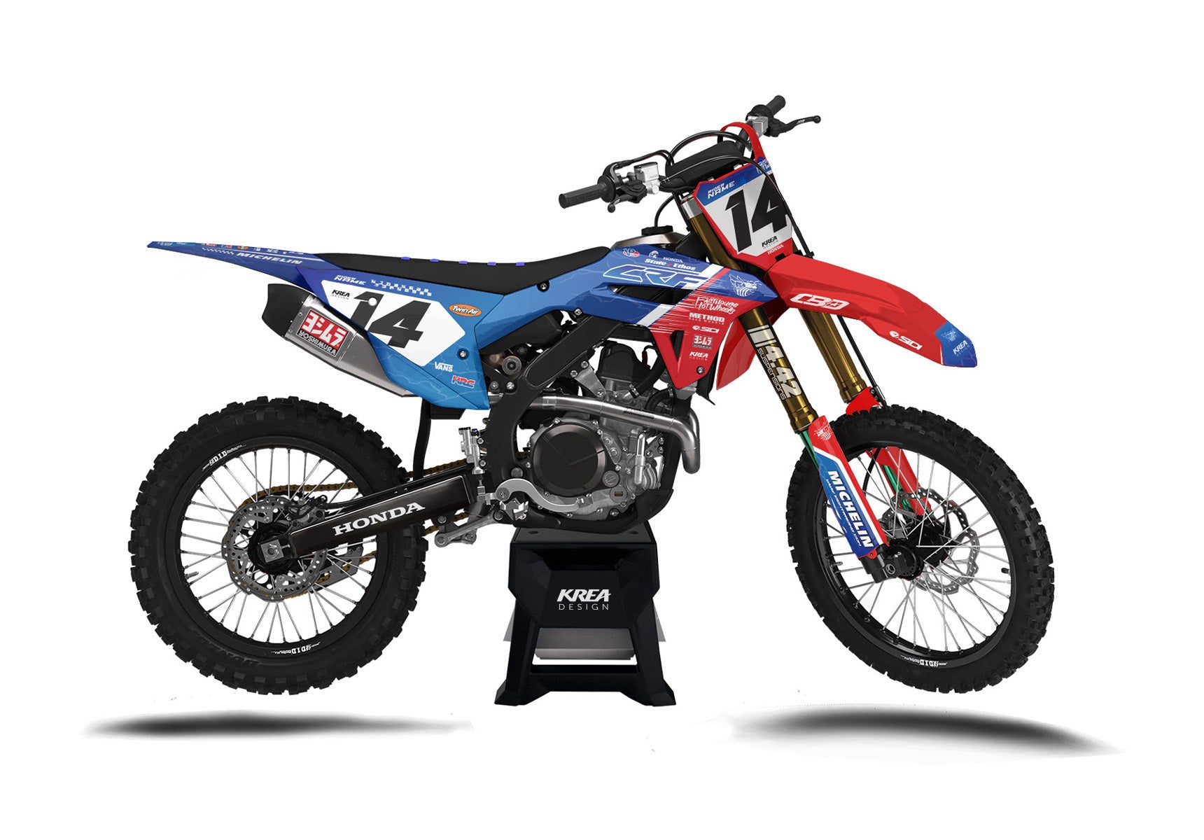 KITDECO-MOTOCROSS-HONDA-ELECTRIC-REPLICA-50QR-110CRF-80CR-85CR-125CRF-150CRF-125CR-250CR-250CRF-450CRF