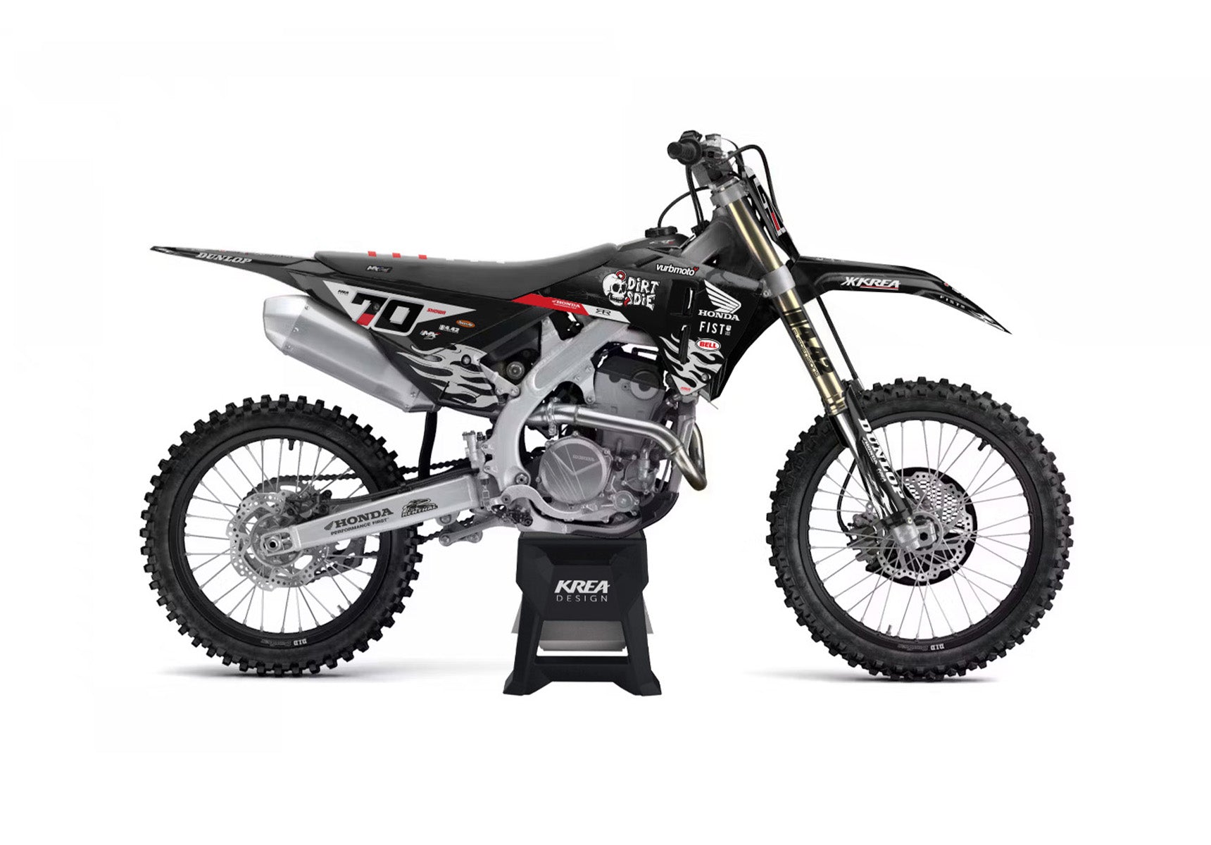 KITDECO-MOTOCROSS-HONDA-FIRE-REPLICA-50QR-110CRF-80CR-85CR-125CRF-150CRF-125CR-250CR-250CRF-450CRF