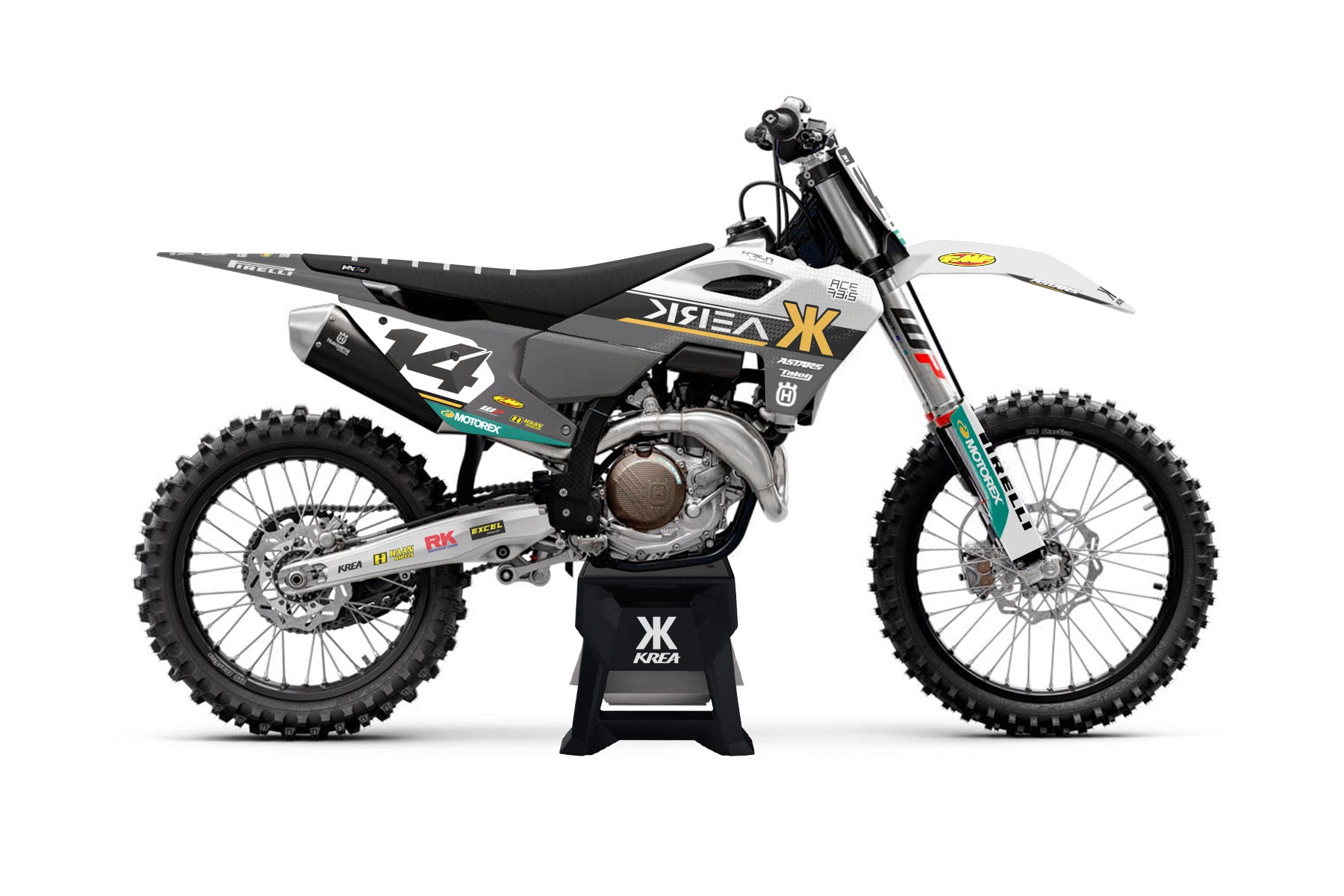 KIT DECO MOTO CROSS HUSQVARNA GREEN & WHITE REPLICA