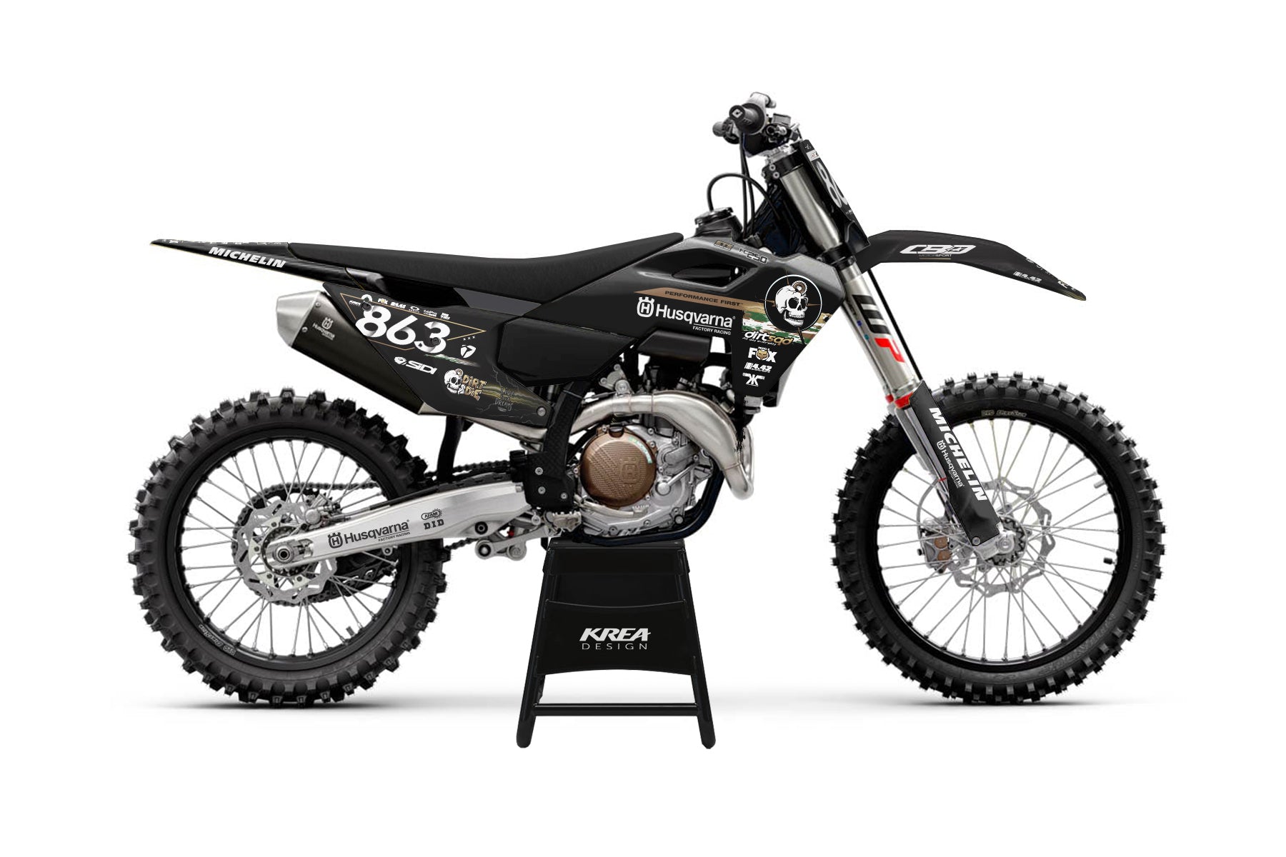 KIT DECO MOTO CROSS HUSQVARNA ARMY REPLICA