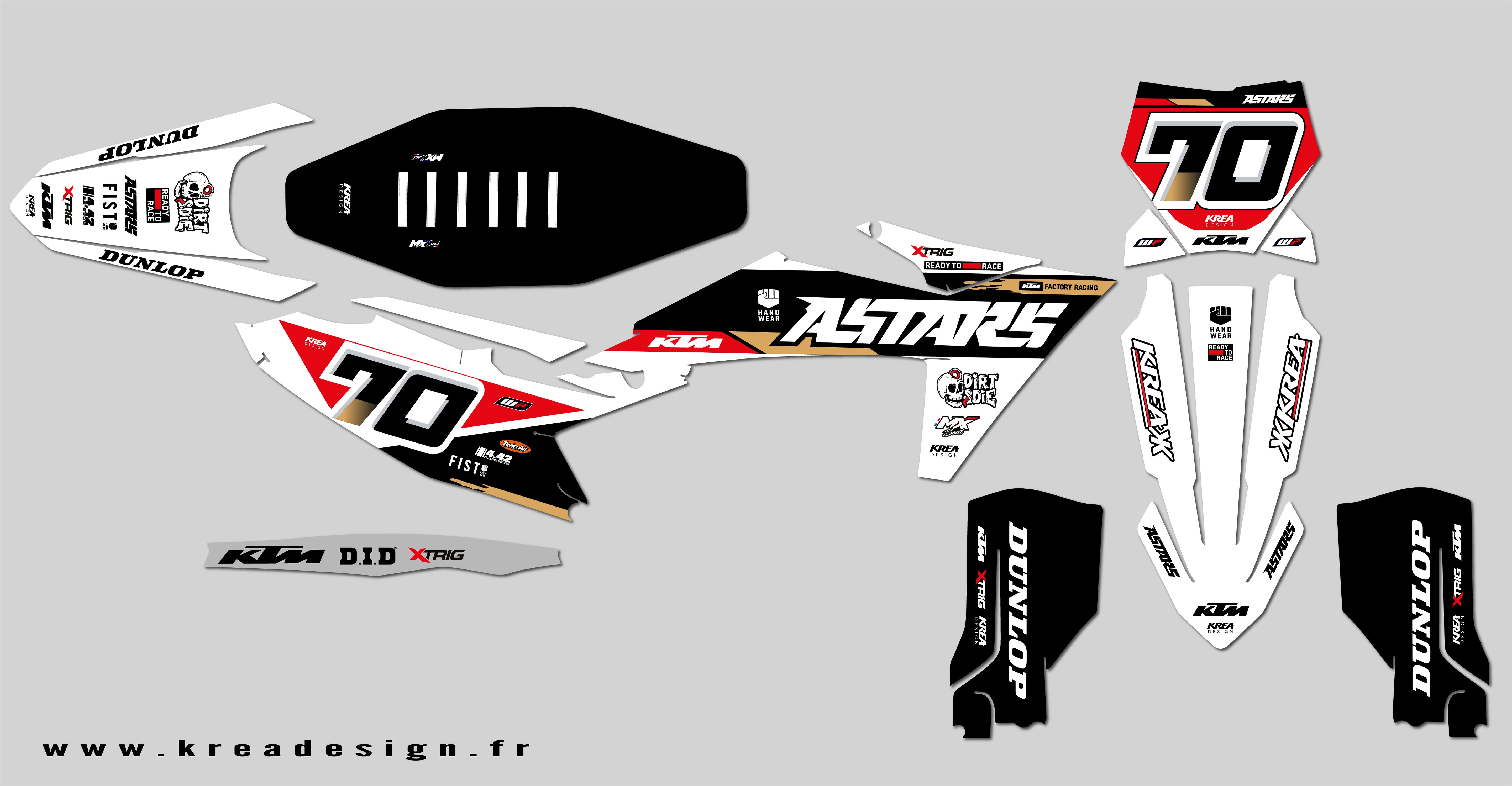 KIT DECO MOTO CROSS KTM ASTARS SERIE REPLICA