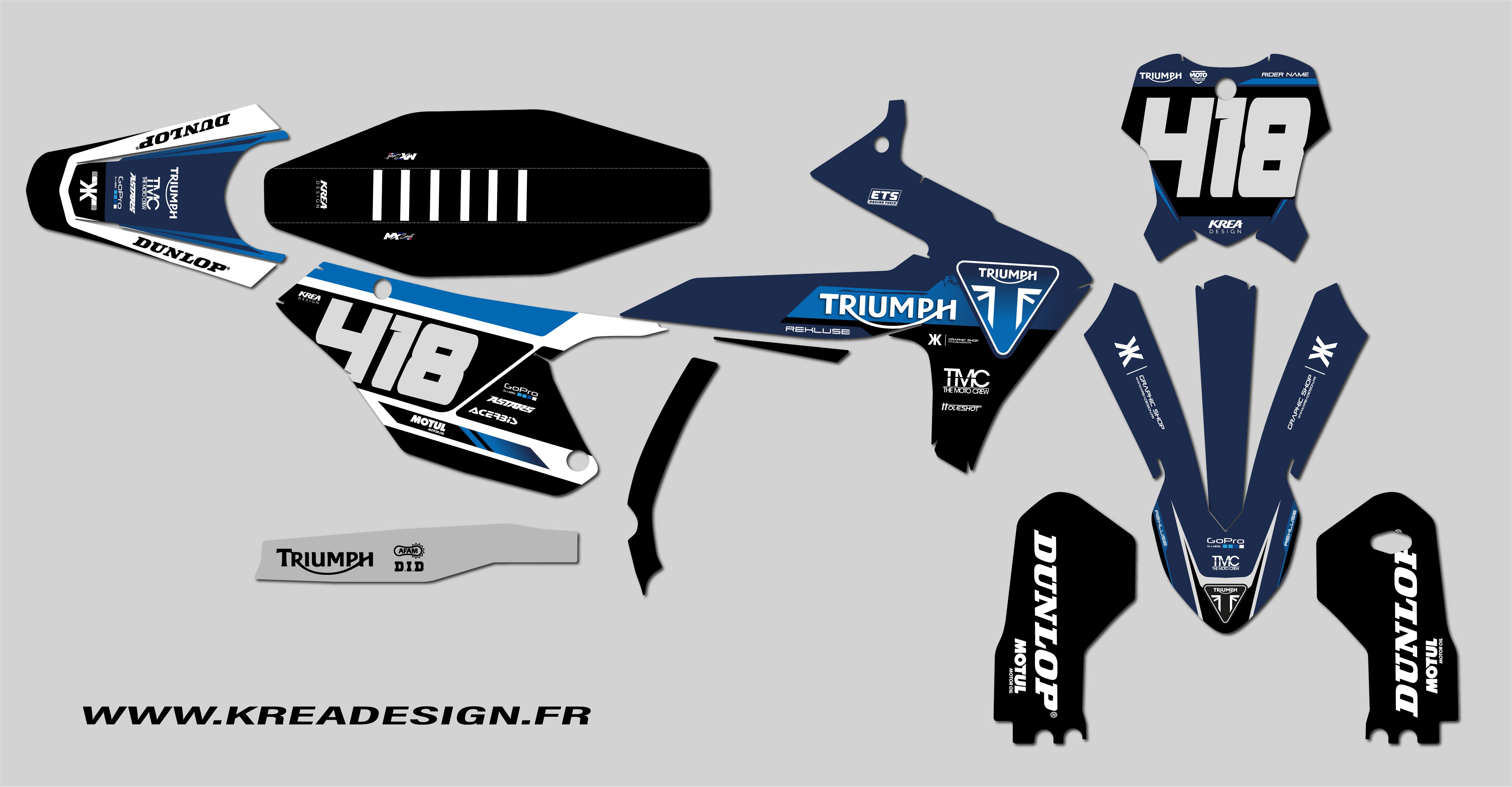 KIT DECO MOTO CROSS TRIUMPH ICE REPLICA