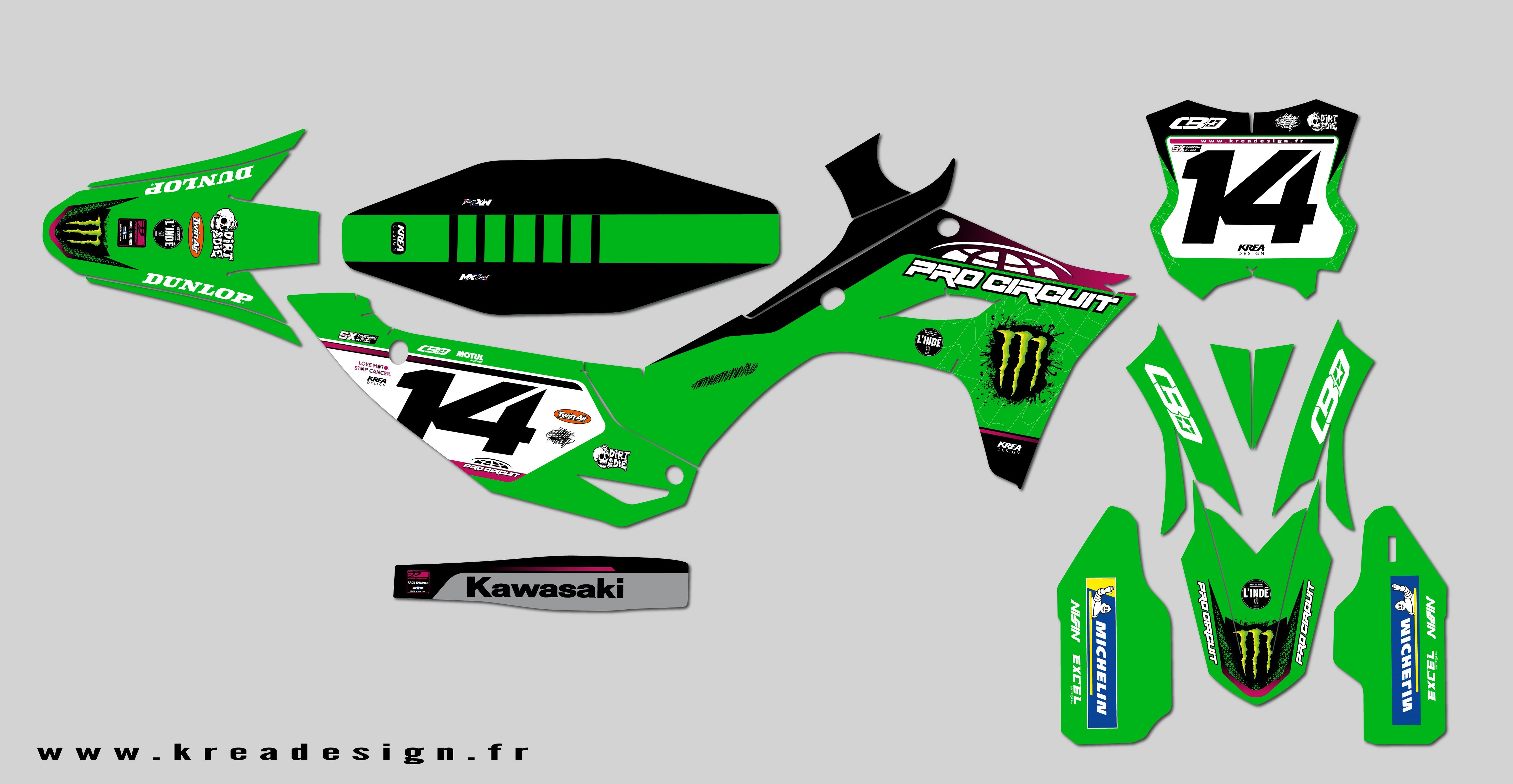 KIT DECO MOTO CROSS KAWASAKI EXPO INDE SX TOUR 024 REPLICA