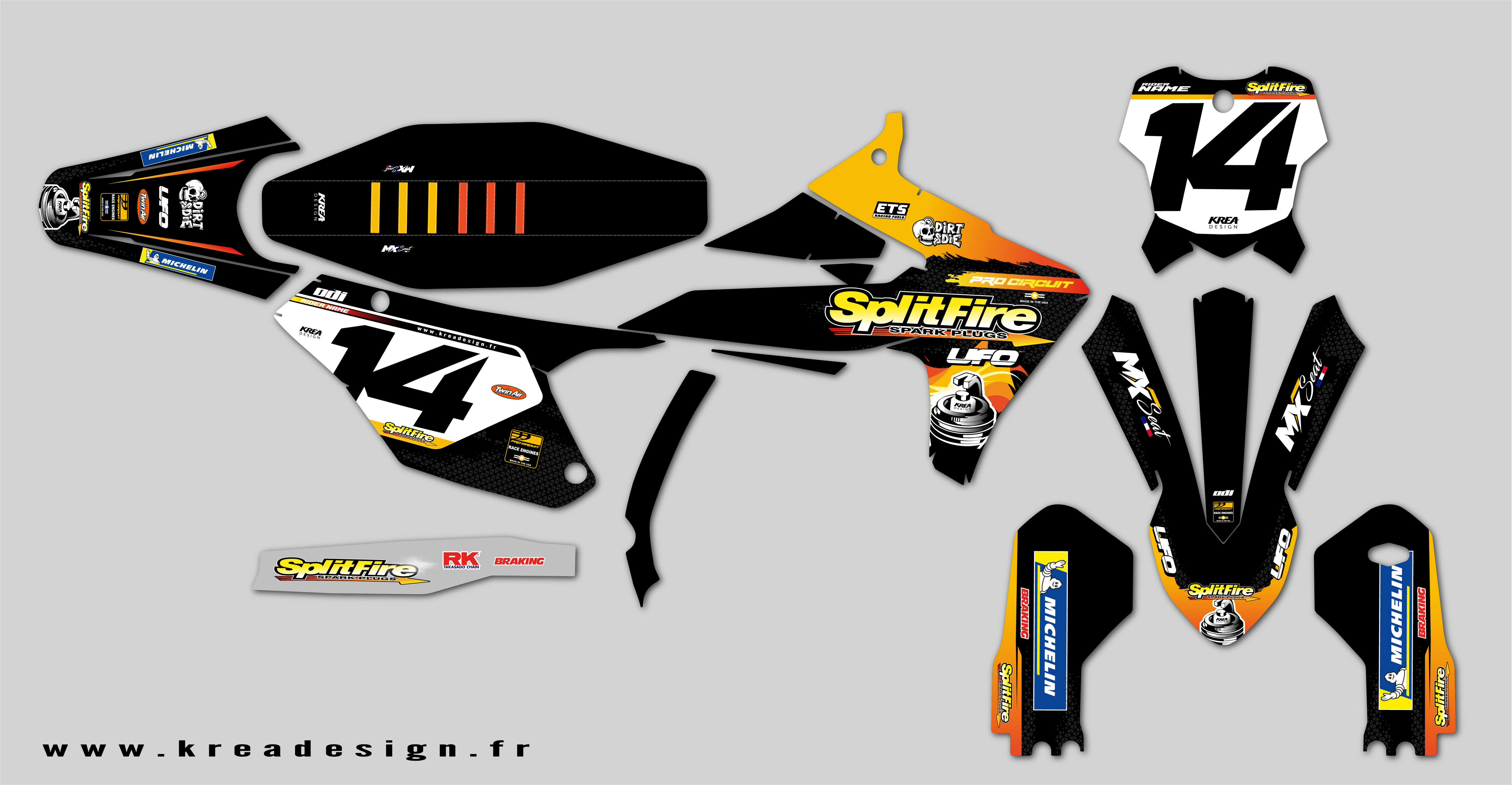 KIT DECO MOTO CROSS TRIUMPH SPLITFIRE REPLICA